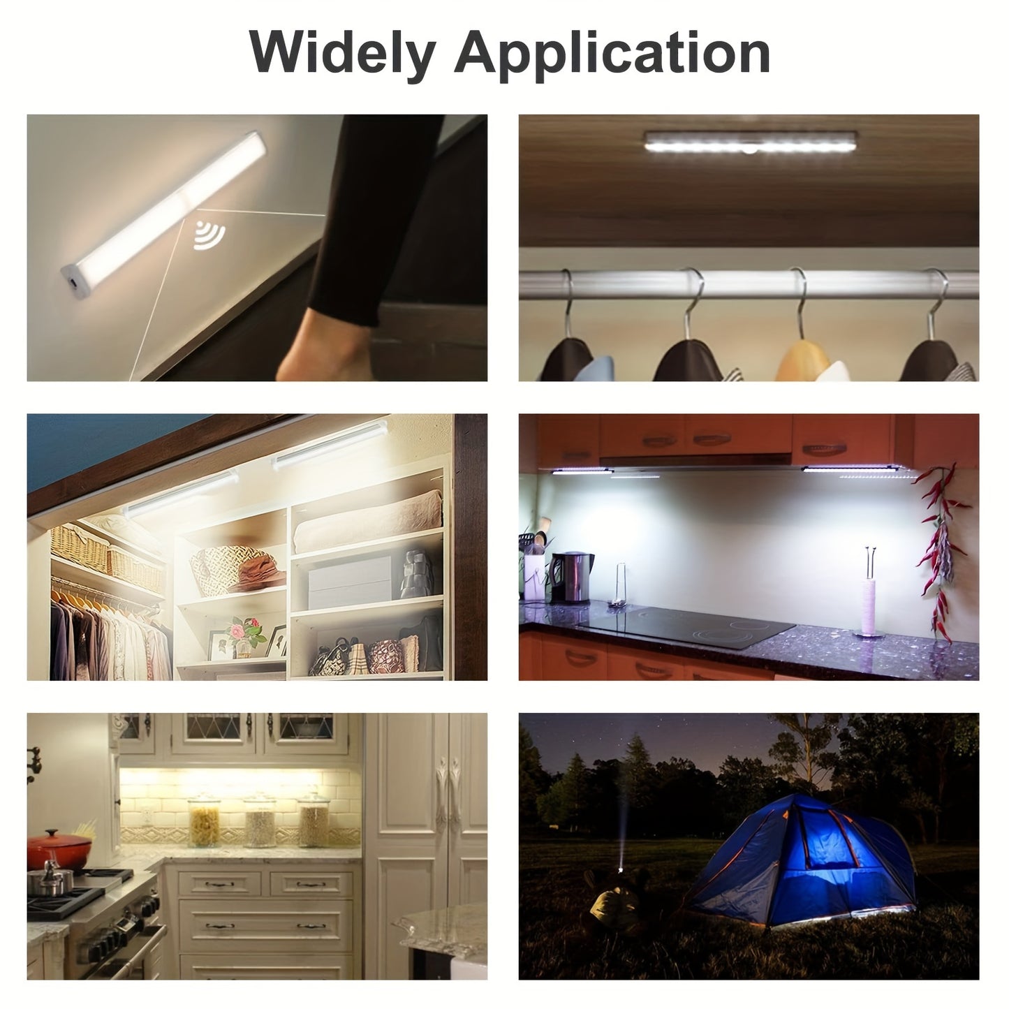 2pcs Motion Activated RV Step Lights, 10 LED Battery