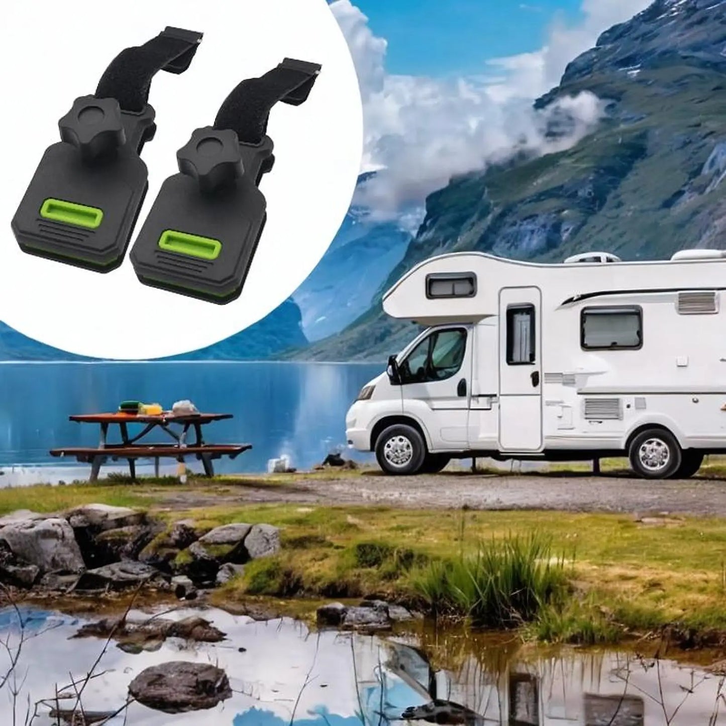 2Pcs RV Awning Clamps Rustproof Heavy Duty Grips