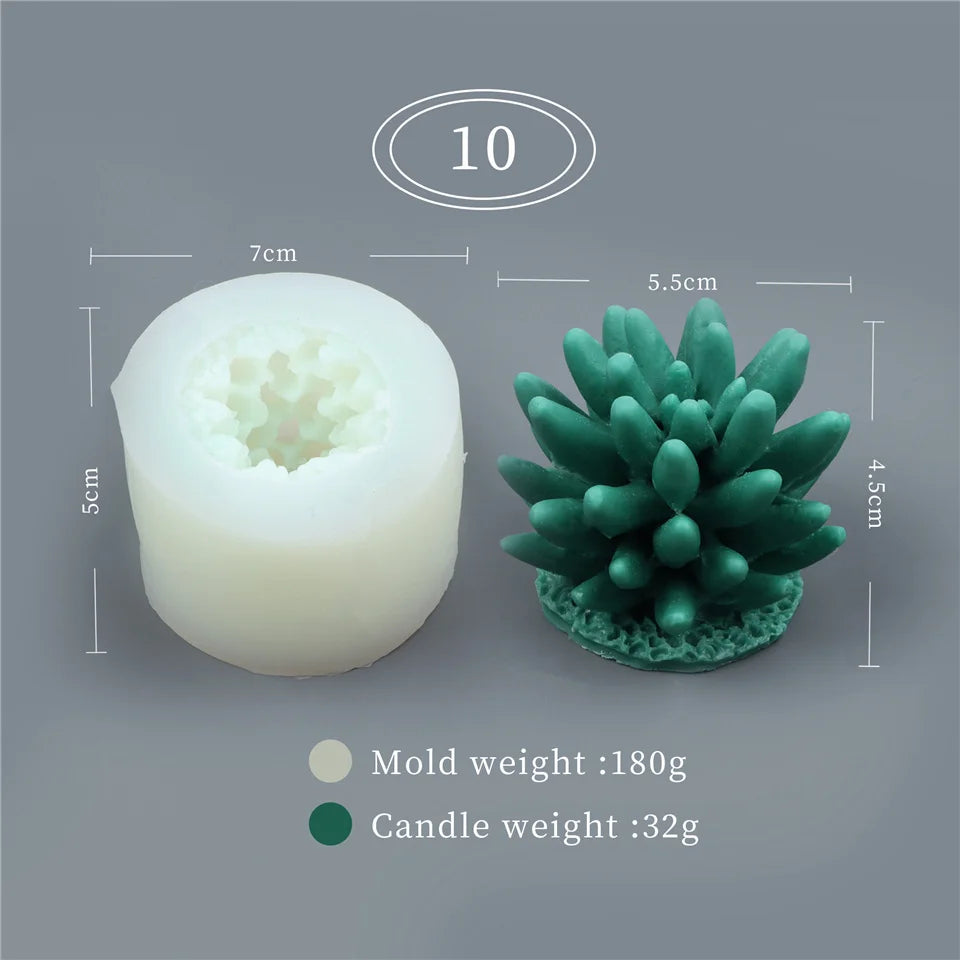 17 Styles Succulent Plants Silicone Candle