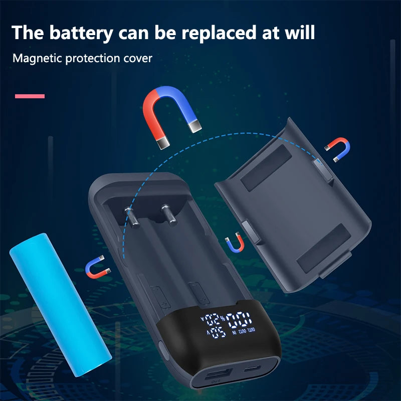 18W Fast Charging Case 18650 Battery Charger Case