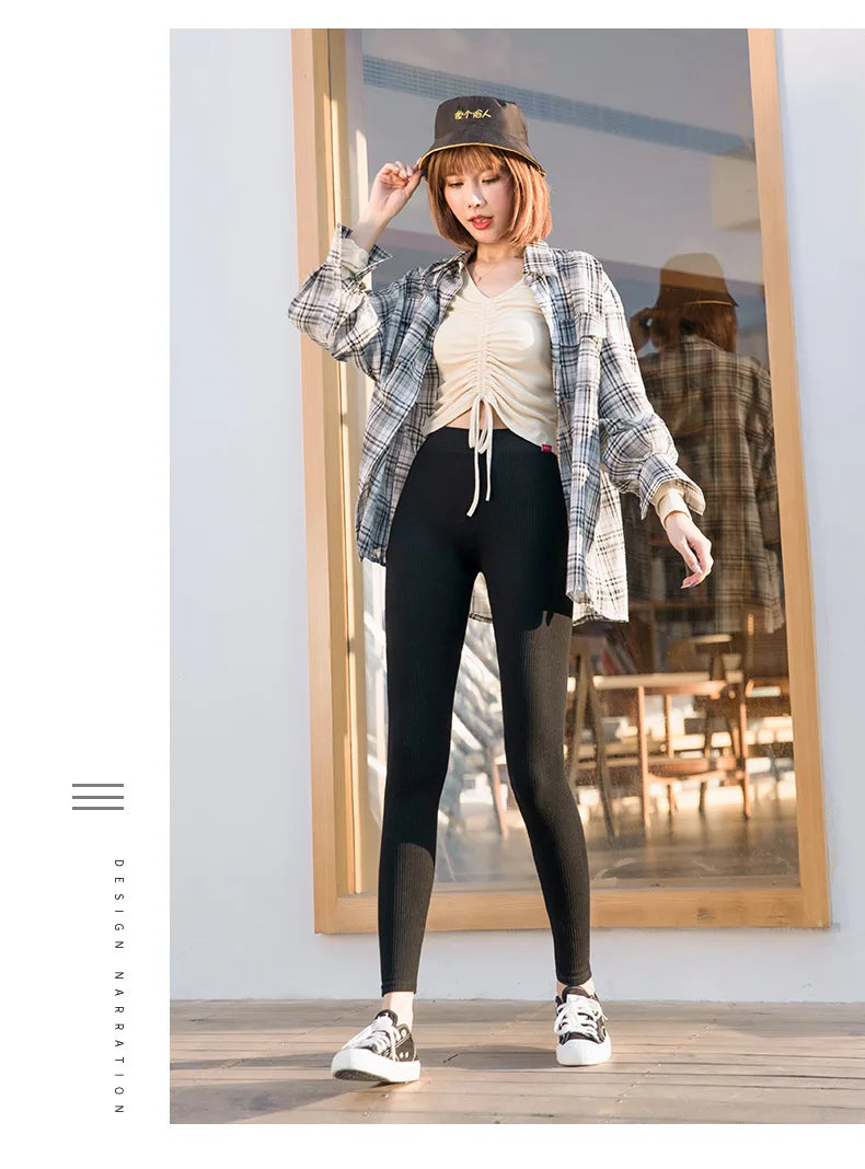Ribbed leggings for women 2025 high waist