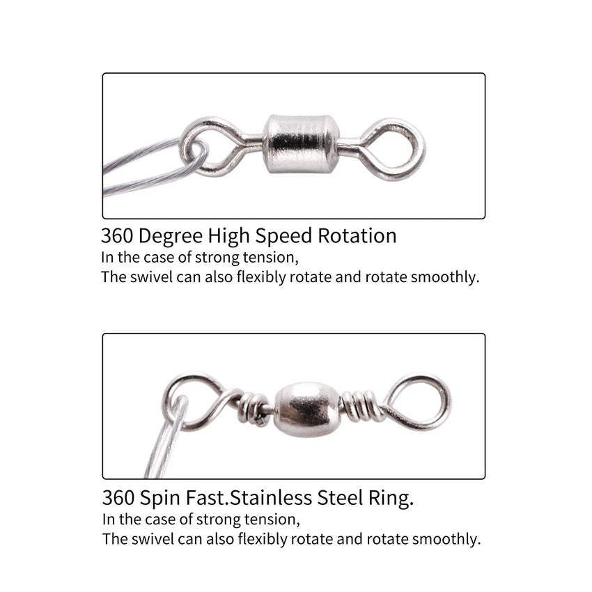 10pcs Steel Wire Leader with Swivel Anti-bite Fishing Line 15/22.5cm
