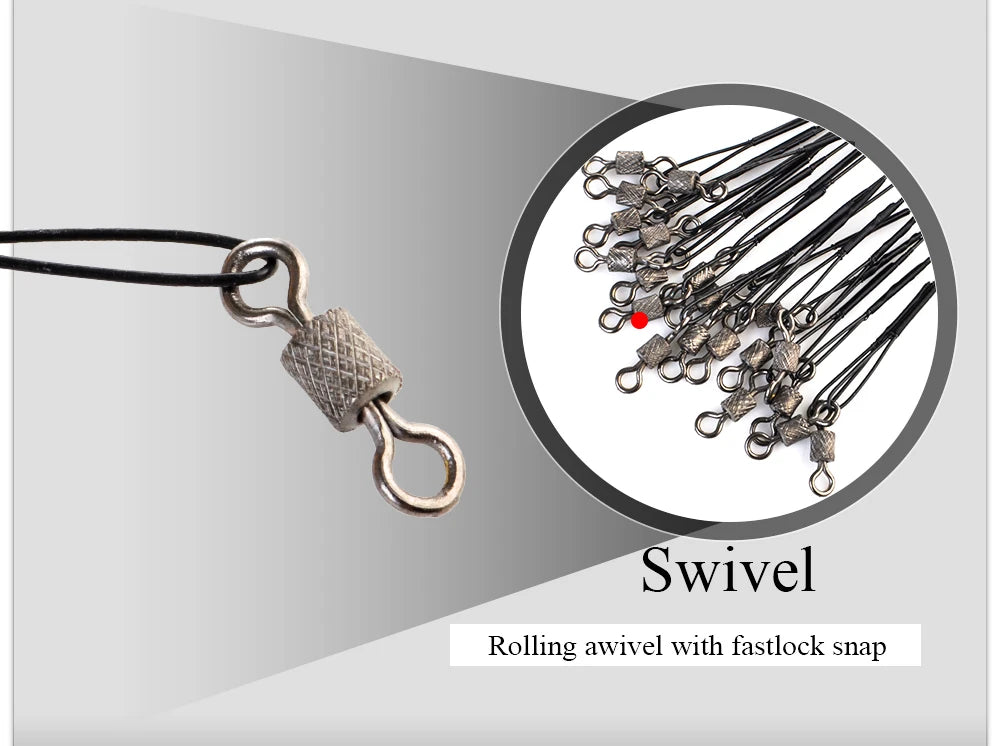 FTK 20PCS 16cm 20cm 25cm Anti-bite Steel Wire Leader