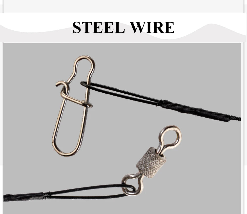 FTK 20PCS 16cm 20cm 25cm Anti-bite Steel Wire Leader