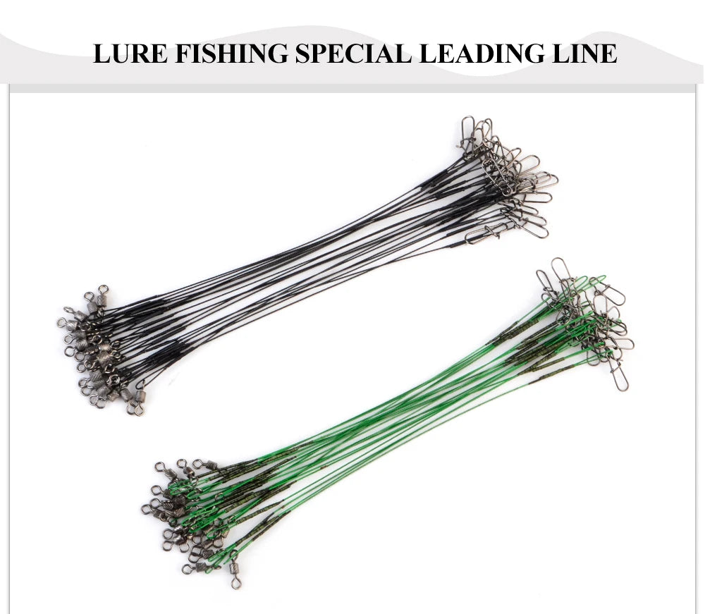 FTK 20PCS 16cm 20cm 25cm Anti-bite Steel Wire Leader