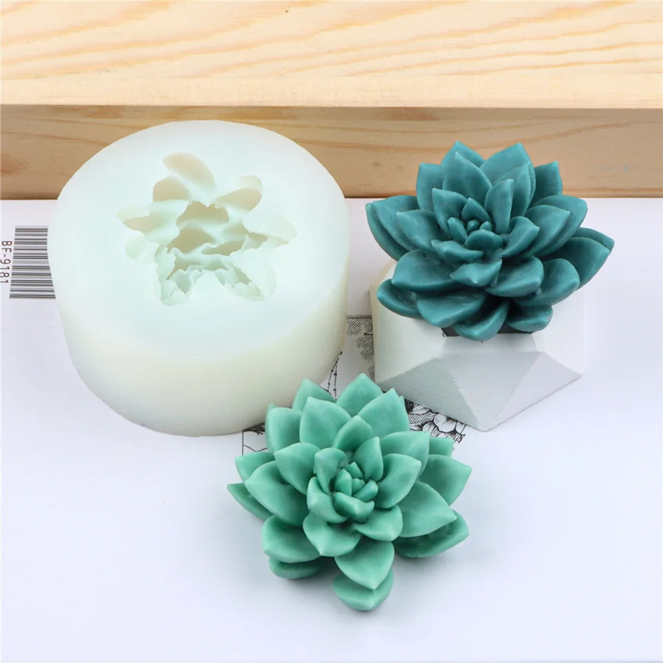 17 Styles Succulent Plants Silicone Candle