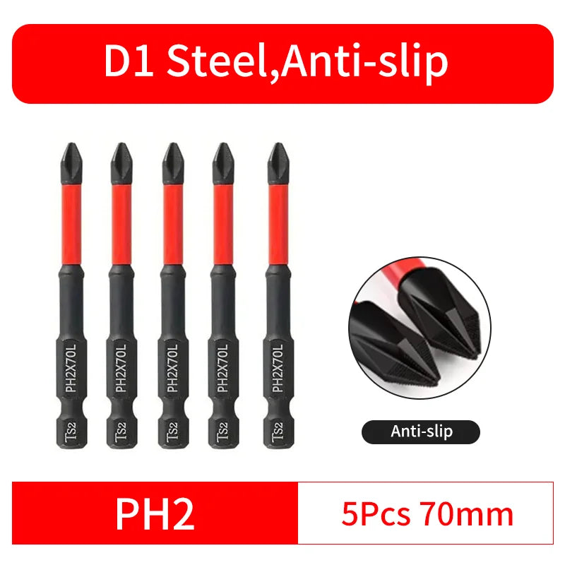 6/12 Pcs Magnetic Screwdriver Bits Non-slip Shockproof