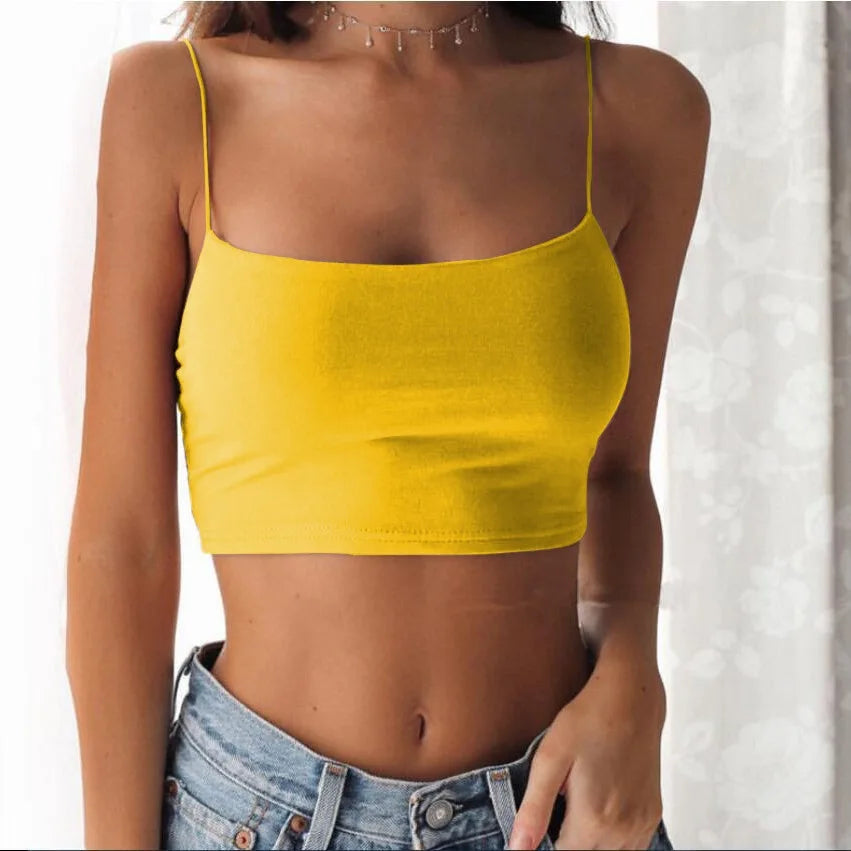 Dames Zomer Camisole Crop Tops Mouwloos