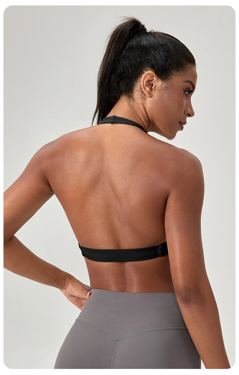 Sports Yoga Bra for Women Halter Neck with Stylish Back