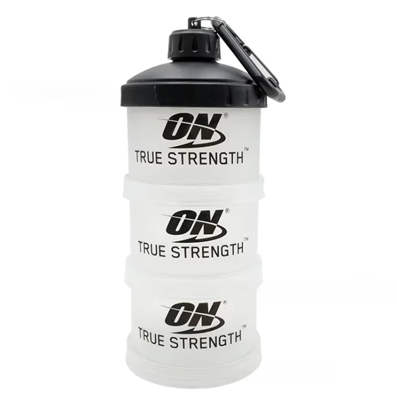 3 Tier Portable Protein Powder Box Fitness Supplement