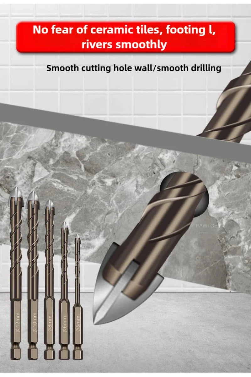 7PCS/SET 3-12mm Four-Flute Sawtooth Drill Bit
