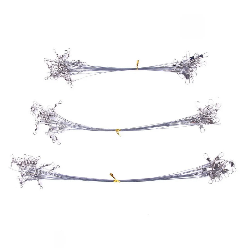 Anti Bite Steel Fishing Line Steel Wire Leader With Swivel Fishing