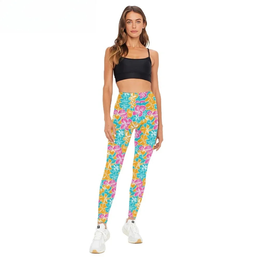 Yogabroek met hoge taille, luipaardprint,