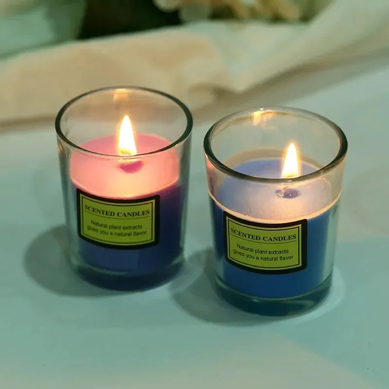 Plant wax scented candle gift box soybean candle glass