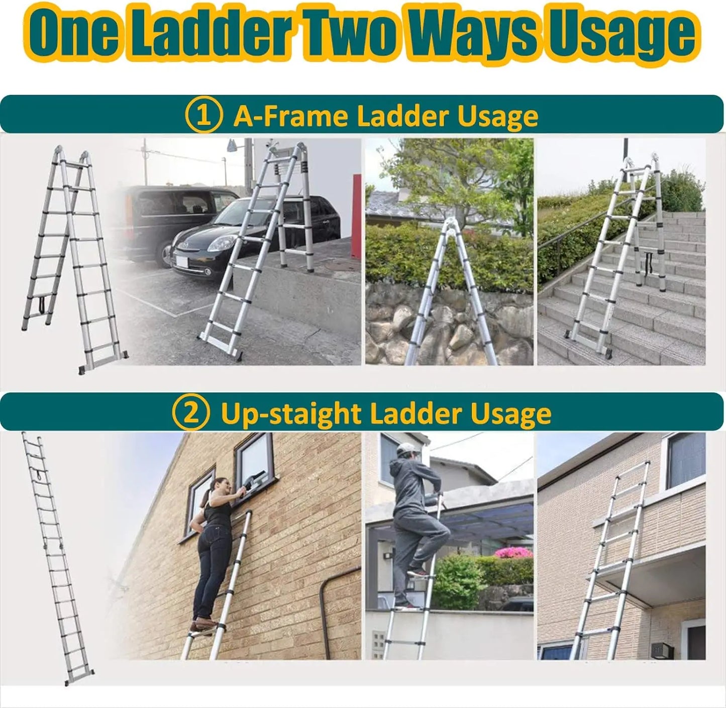 Ladder A Frame Telescopic Ladder 3.8m