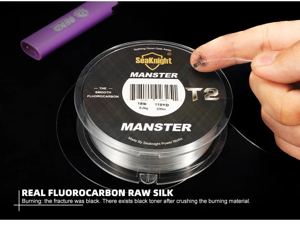 SeaKnight Brand MANSTER T2 Series 100% Fluorocarbon Fishing Line 100M