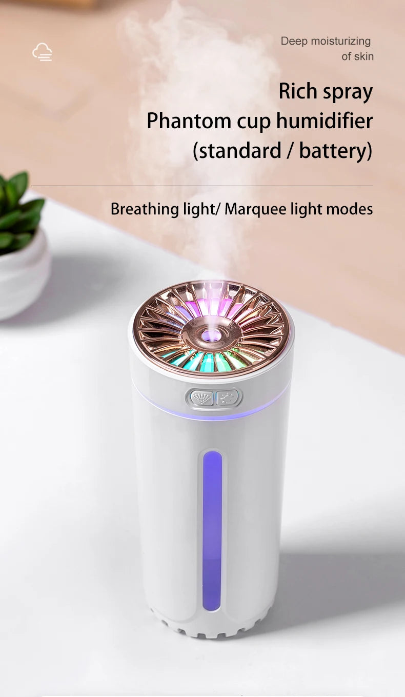 Draadloze autoluchtbevochtiger, draagbaar, 300 ml of USB-diffuser,