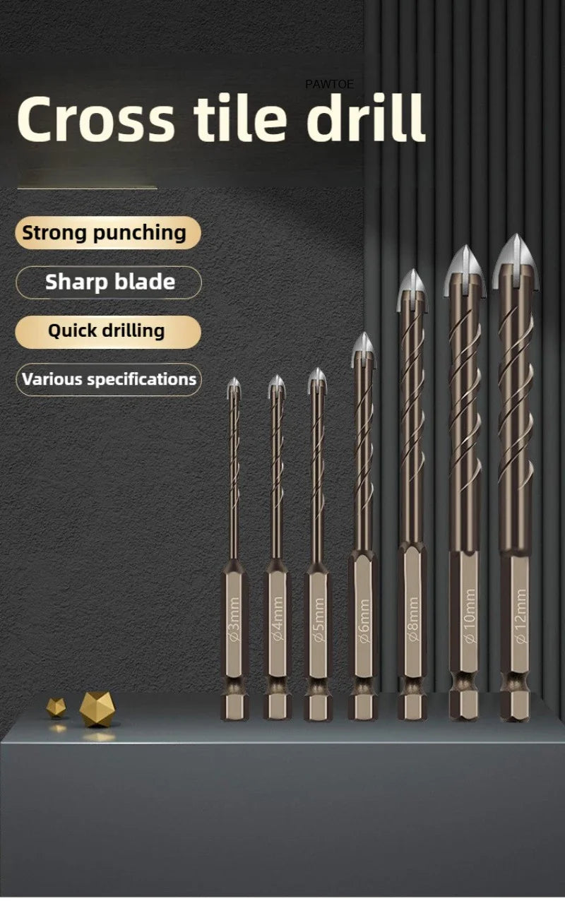 7PCS/SET 3-12mm Four-Flute Sawtooth Drill Bit