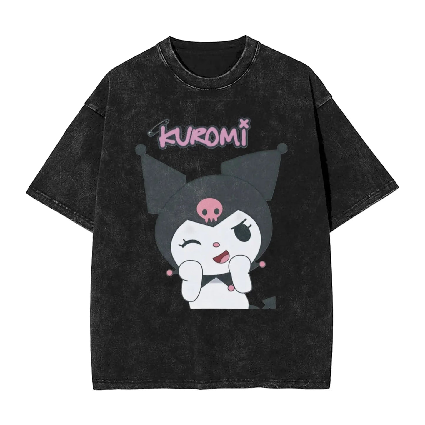 Washed T Shirts KORN KUROMI Y2K MOLOTOV Hip Hop T-Shirt