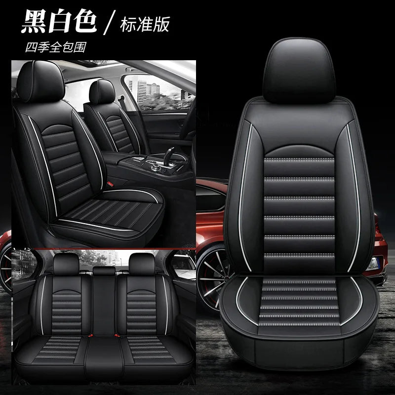 All Season Genuine Leather Full Coverage 5-Seater Car Seat Covers Summer Ready Universal Fit for Cars SUVs Trucks Premium Auto
