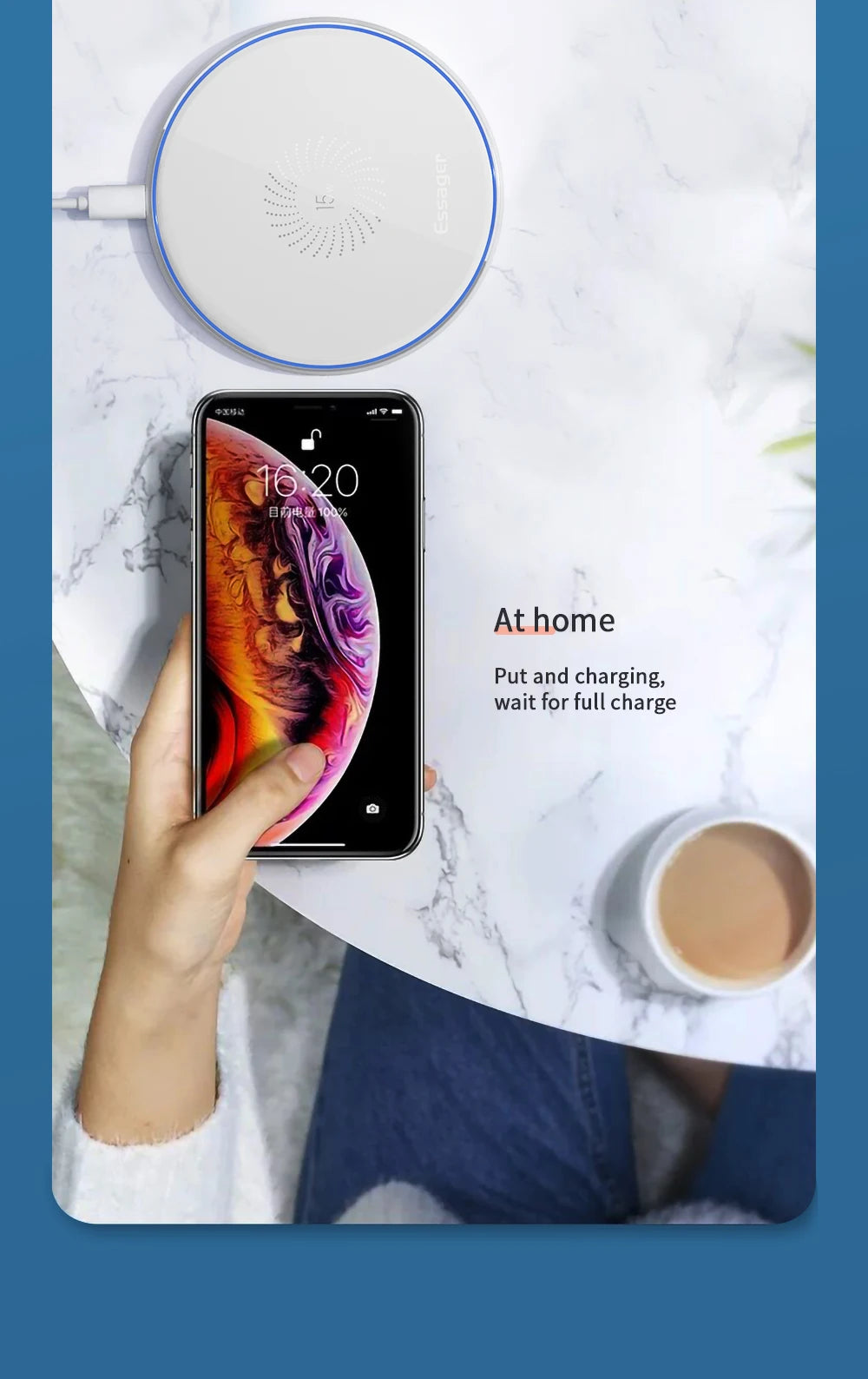 Essager 15W Qi Wireless Charger Fast Wireless Charging