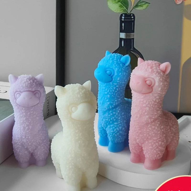 Cute Alpaca Aromatherapy Candle Handmade Animal