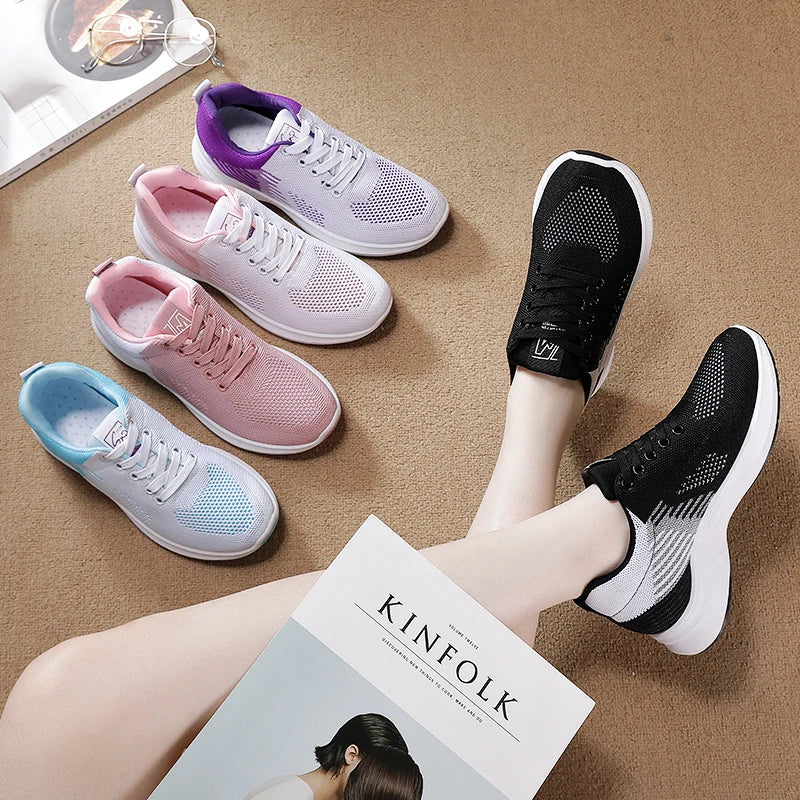 Women's sports shoes with anti slip soft sole, outdoor running and walking shoes, breathable and lightweight, women's tennis sho