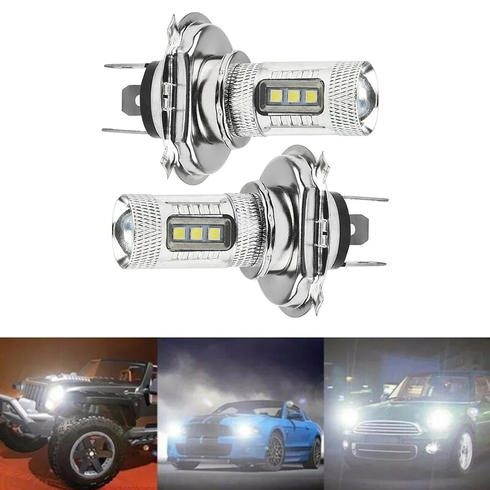 2Pcs 8000K H4 9003 HB2 LED Car Headlight