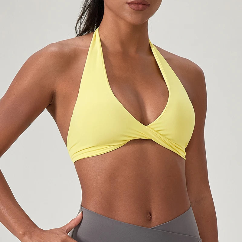 Sports Yoga Bra for Women Halter Neck with Stylish Back