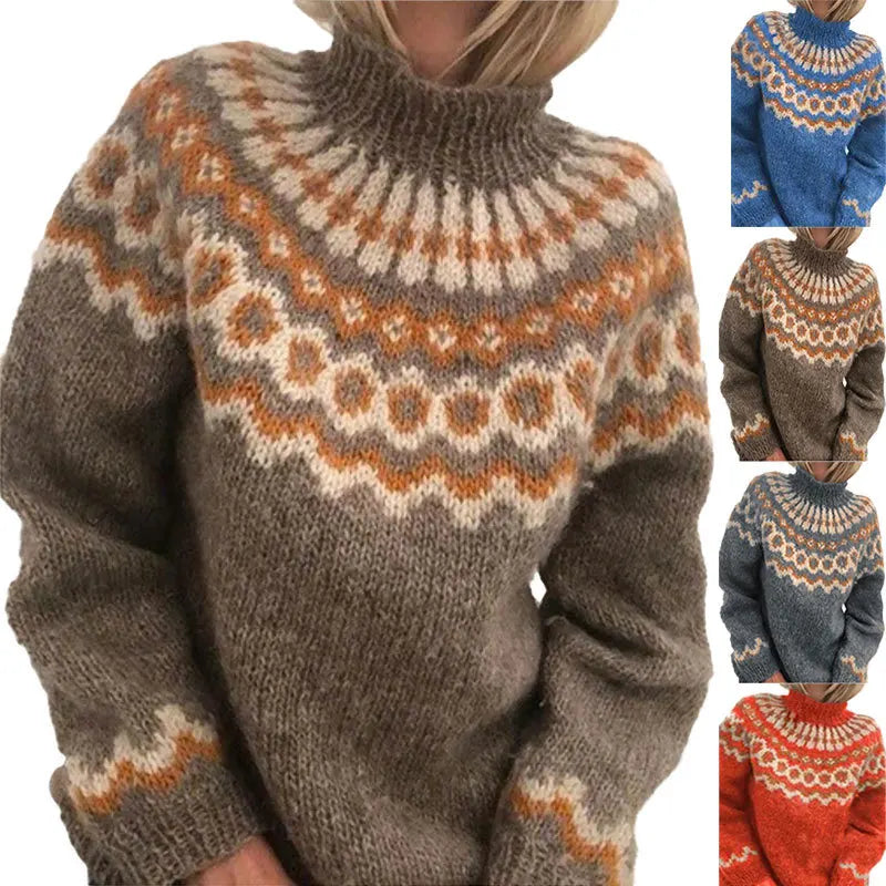 Sweater Women Turtleneck Pullover Long Sleeve Knitted Fashion Soft