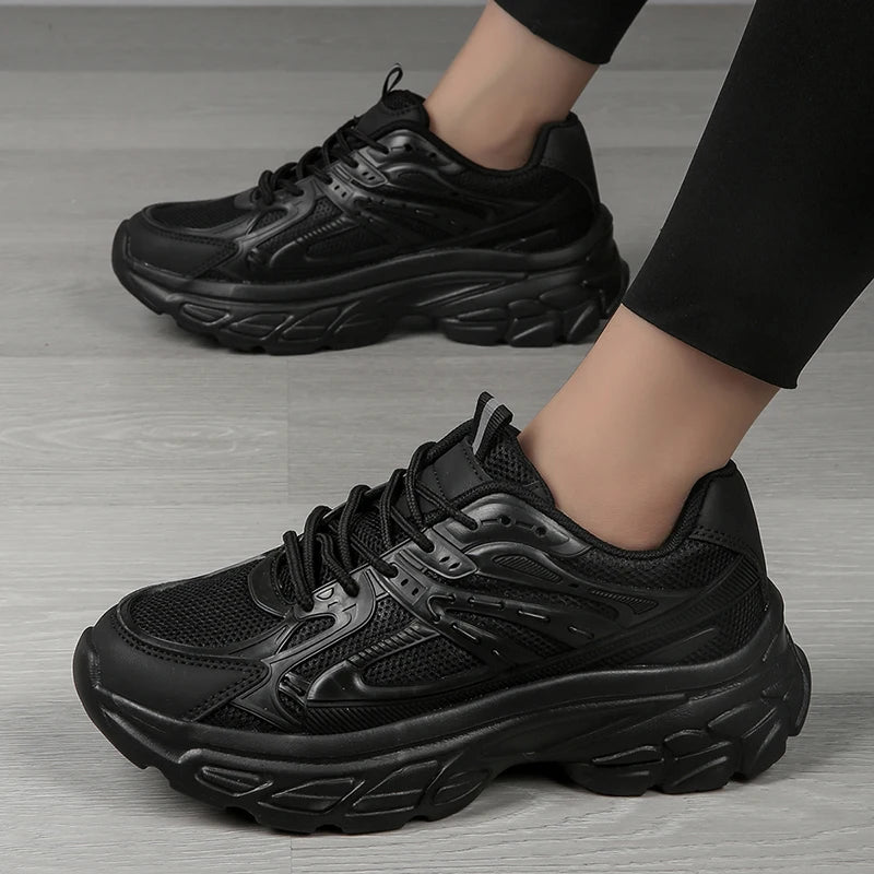 Women's low top sports shoes breathable white lace up walking sports