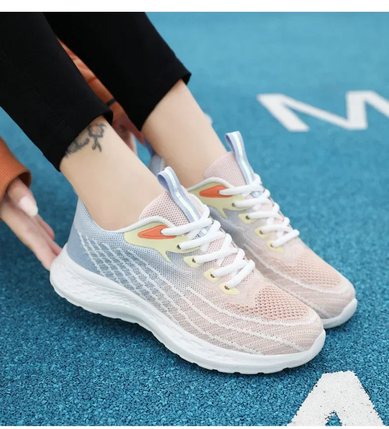 Women's Sports Shoes Spring 2025 New Knitted Casual Fashionable