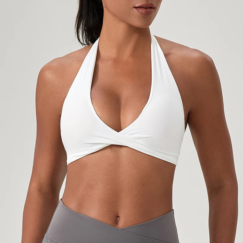 Sports Yoga Bra for Women Halter Neck with Stylish Back