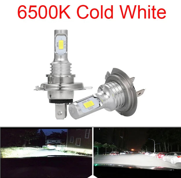 2Pcs H7 H4 Led Super Bright CSP Car Fog Light Bulbs