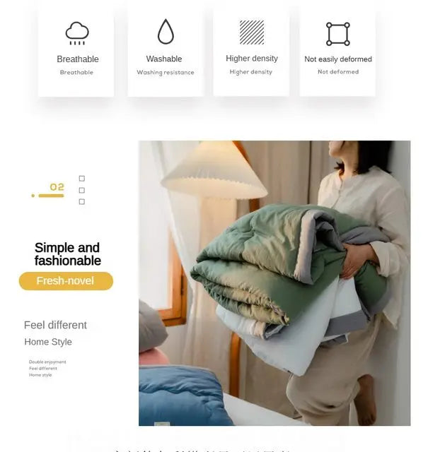 2025 New Japanese Polyester-Cotton Quilted Summer Duvet -