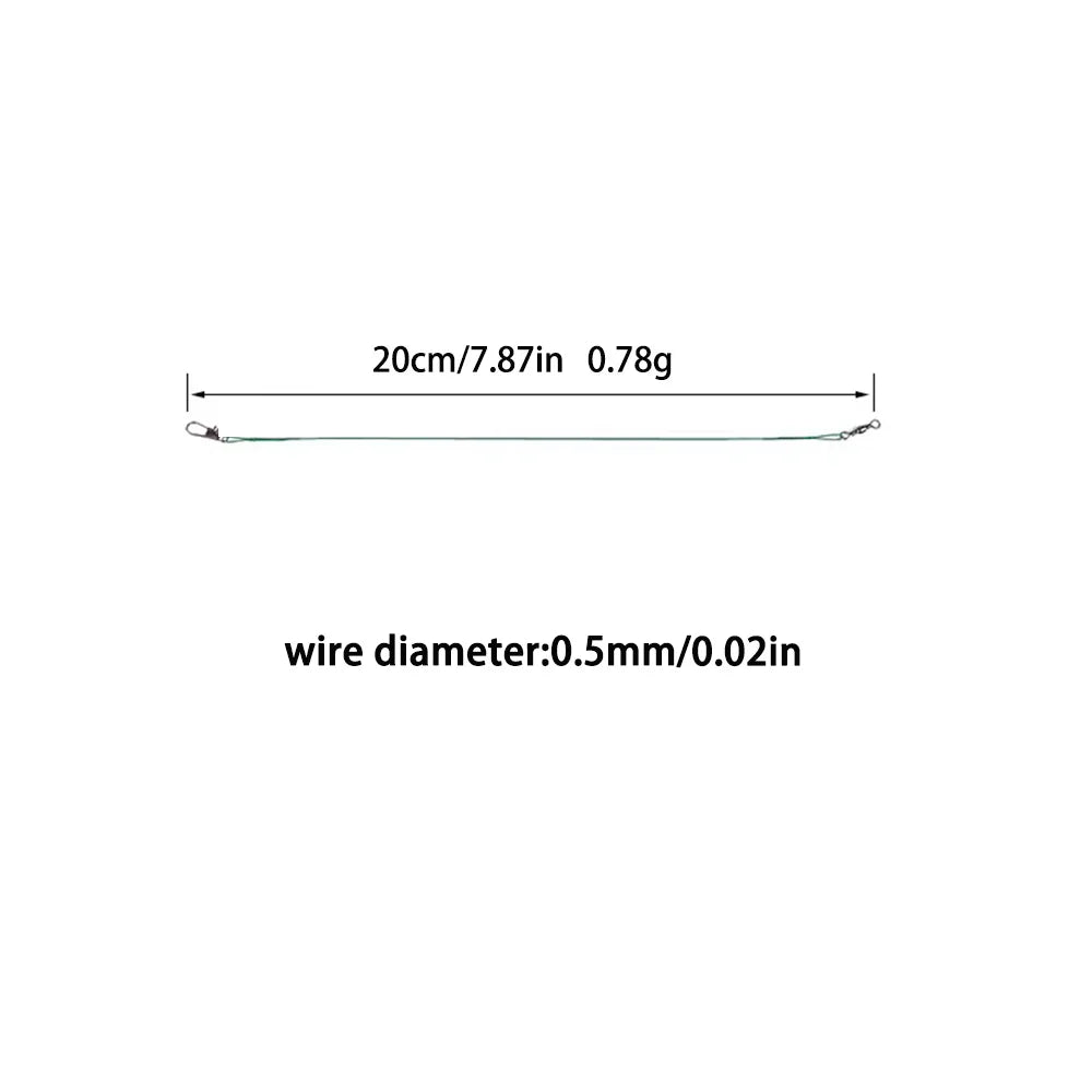 Anti Bite Steel Fishing Line Steel Wire Leader With Swivel