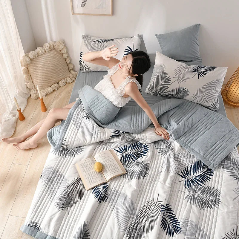 Duvet for Summer Double Bed Linen Quilted Bedspread 150X200