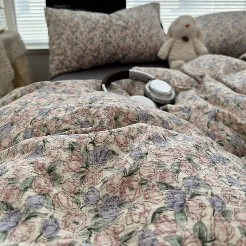 Duvet Cover Set A-class Ultra Soft Jacquard Double-layer Yarn