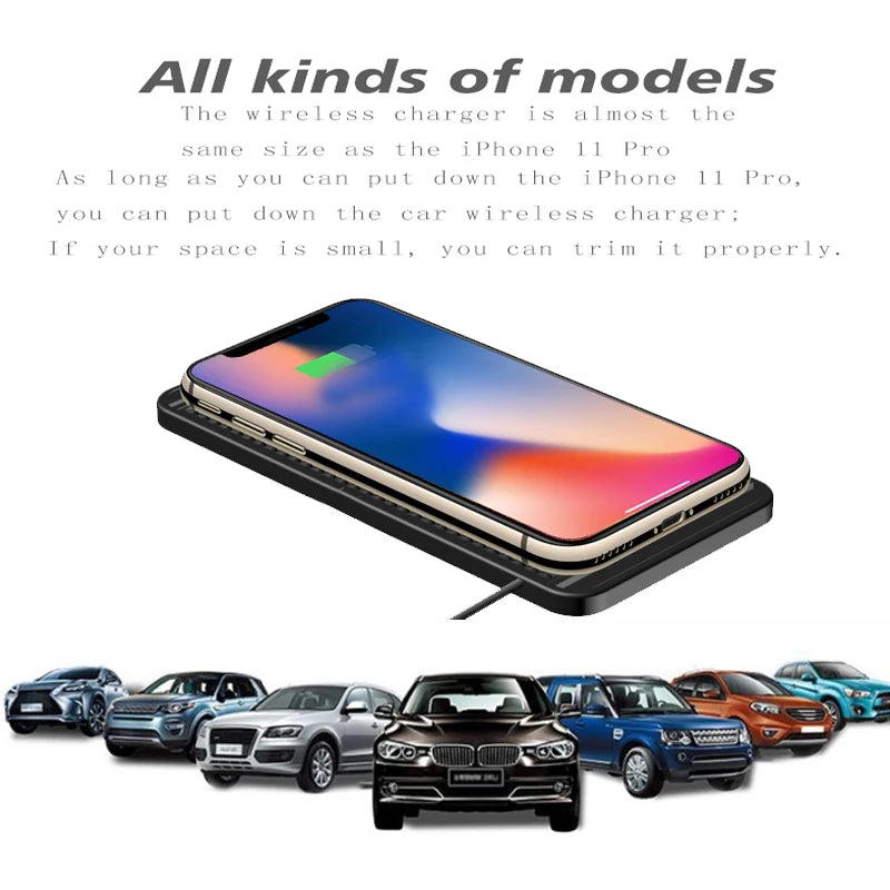 Wireless Car Charger Charging Pad 15w Non Slip Qi