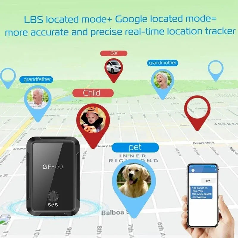 GF-09 Mini Car GPS Tracker Anti Lost Positioning Device Real Time