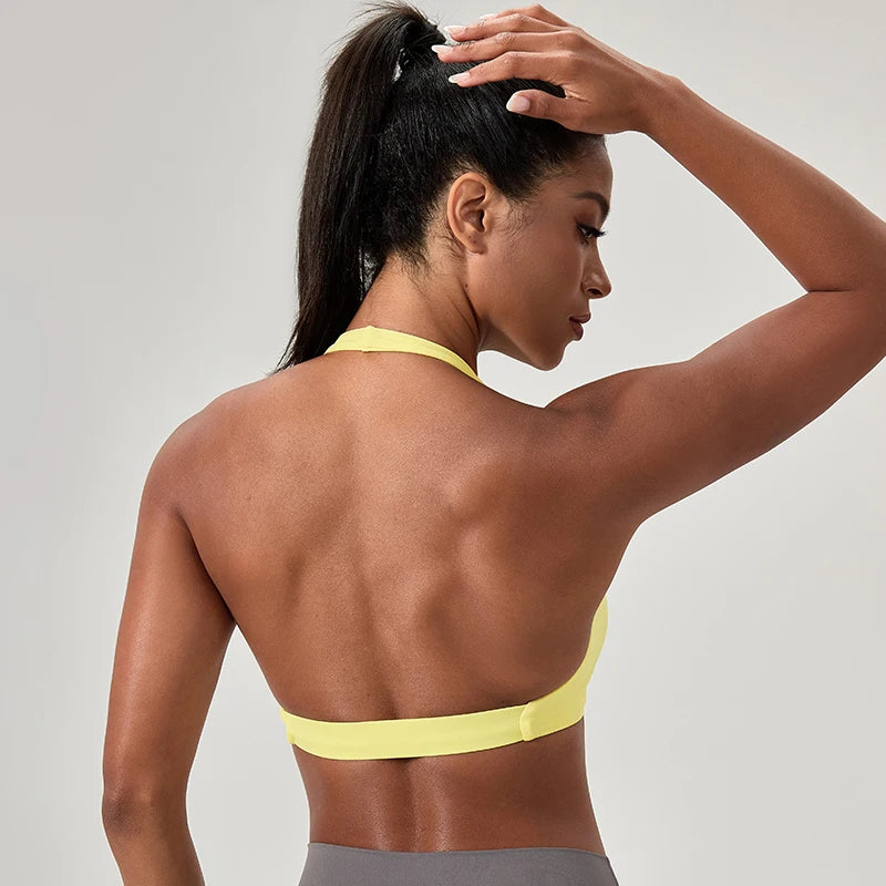 Sports Yoga Bra for Women Halter Neck with Stylish Back