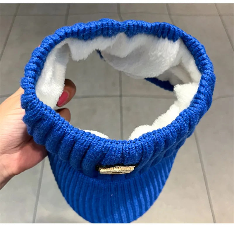 C letter sports hat Unisex winter men solid striped