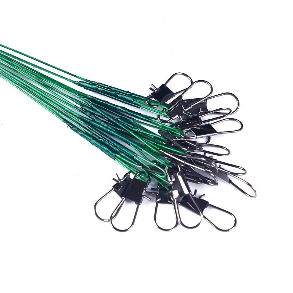 Anti Bite Steel Fishing Line Steel Wire Leader With Swivel Fishing