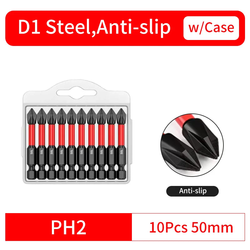 6/12 Pcs Magnetic Screwdriver Bits Non-slip Shockproof