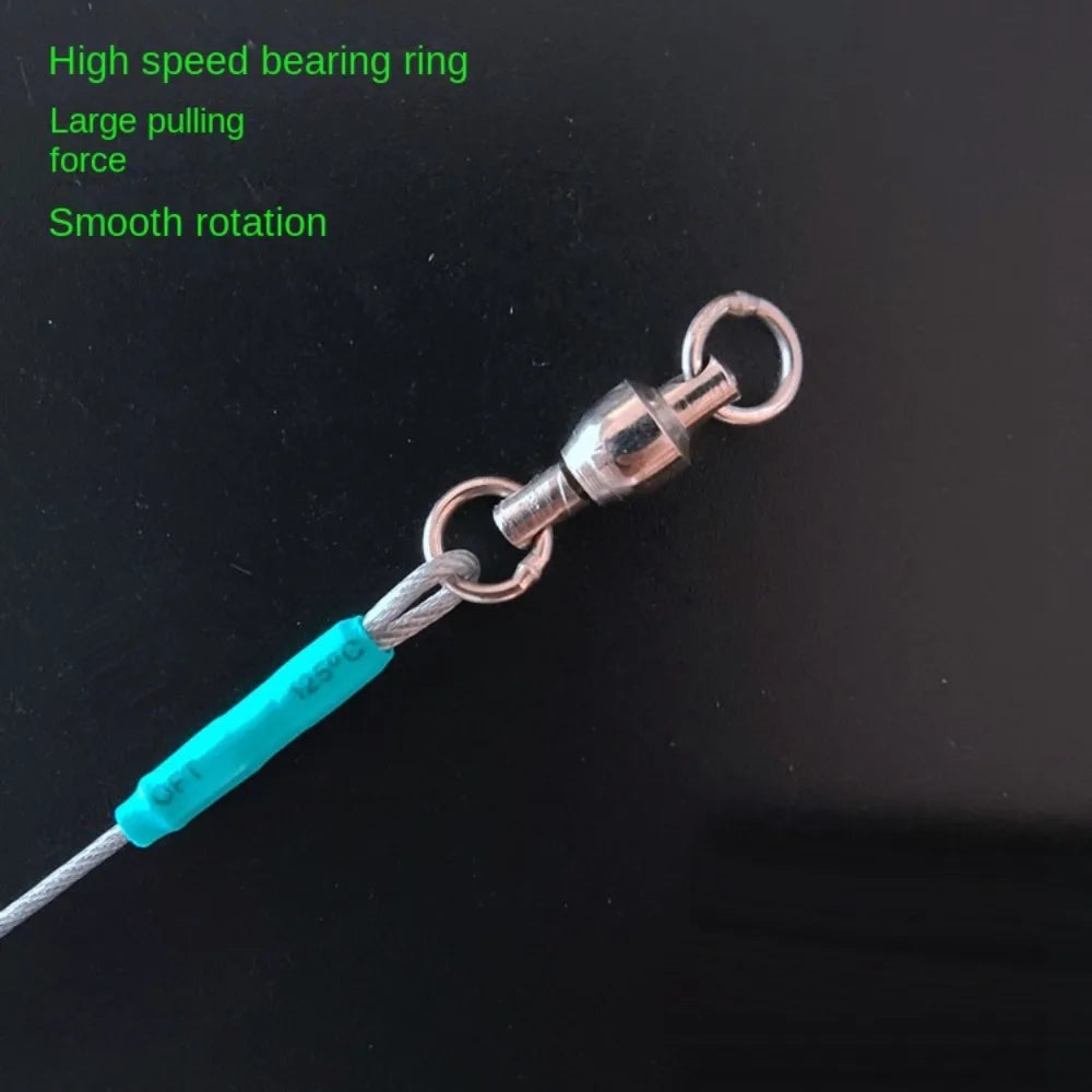 4PCS 7*7 strands Stainless Steel Wire Leader With Bearing