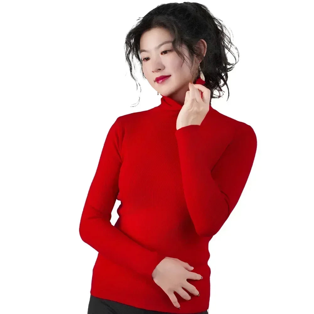 Women Sweater Winter Warm High Collar Knitwear Long Sleeve Slim Jumpers Woman Thermal Tops Clothes Pullover Turtleneck Sweaters