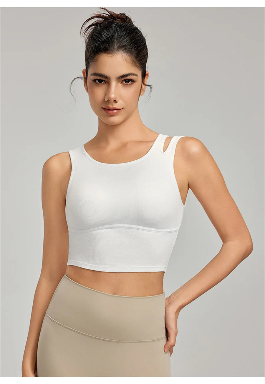 Ladies Sports Bra With Chest Pad Push Up Yoga Fitness Gym
