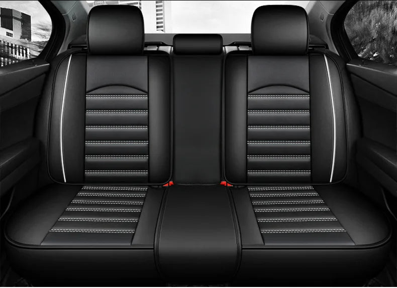 All Season Genuine Leather Full Coverage 5-Seater Car Seat Covers Summer Ready Universal Fit for Cars SUVs Trucks Premium Auto