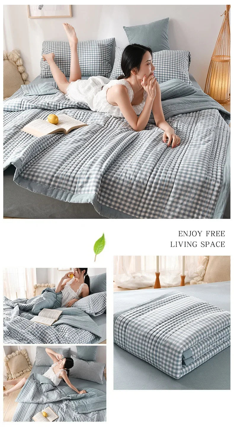 Duvet for Summer Double Bed Linen Quilted Bedspread 150X200