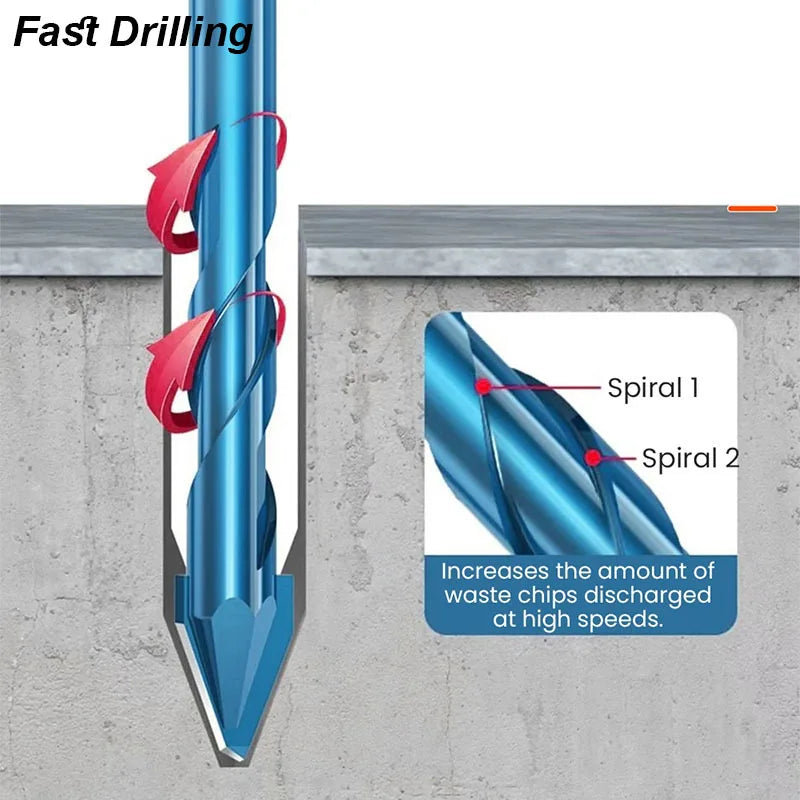 Masonry Concrete Spiral Drill Bit Eccentric for Glass Ceramic